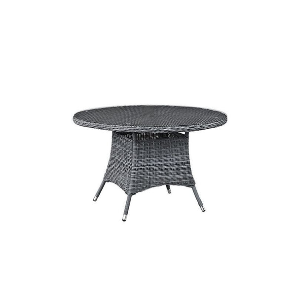 Summon 47" Round Outdoor Patio Dining Table in Gray