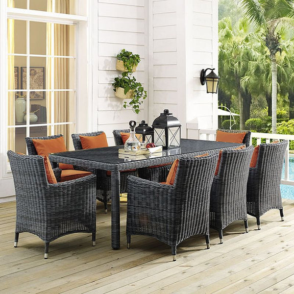 Summon 83" Outdoor Patio Dining Table in Gray