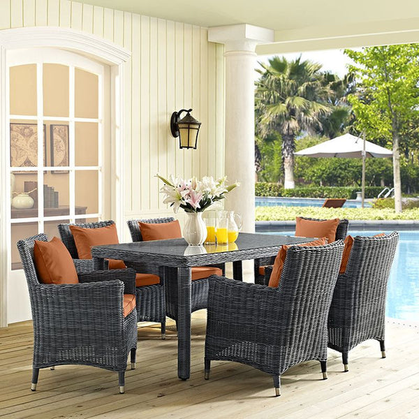 Summon 59" Outdoor Patio Dining Table in Gray
