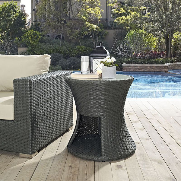 Sojourn Outdoor Patio Side Table in Chocolate