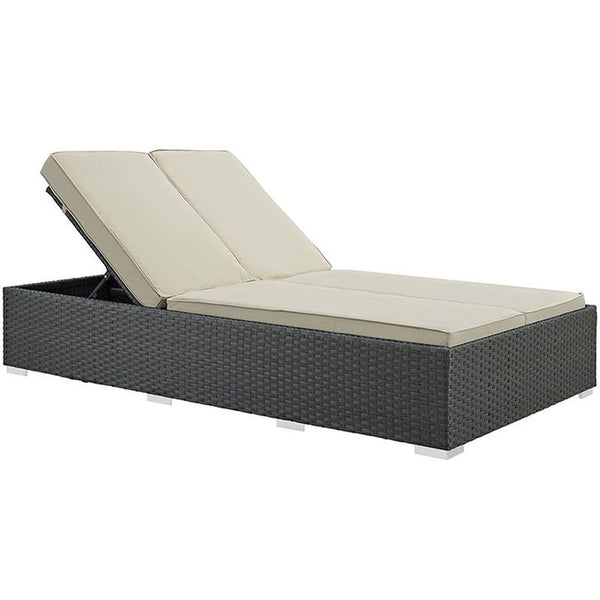 Sojourn Outdoor Patio Sunbrella® Double Chaise in Chocolate Beige