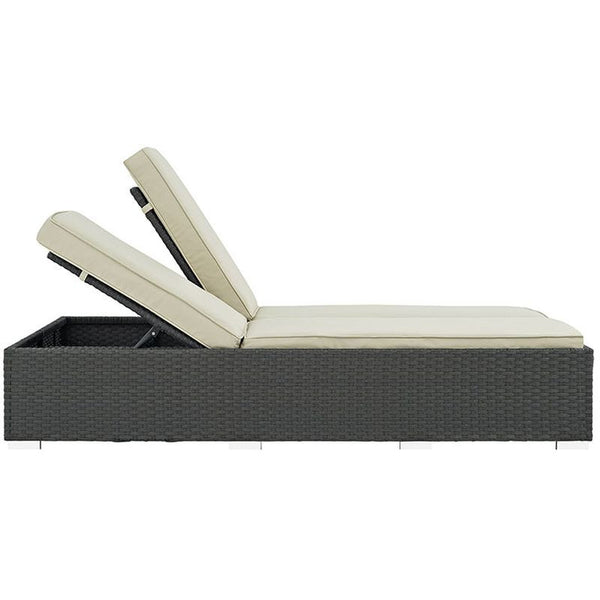 Sojourn Outdoor Patio Sunbrella® Double Chaise in Chocolate Beige