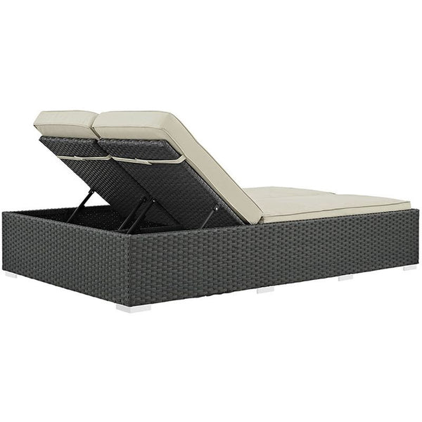 Sojourn Outdoor Patio Sunbrella® Double Chaise in Chocolate Beige