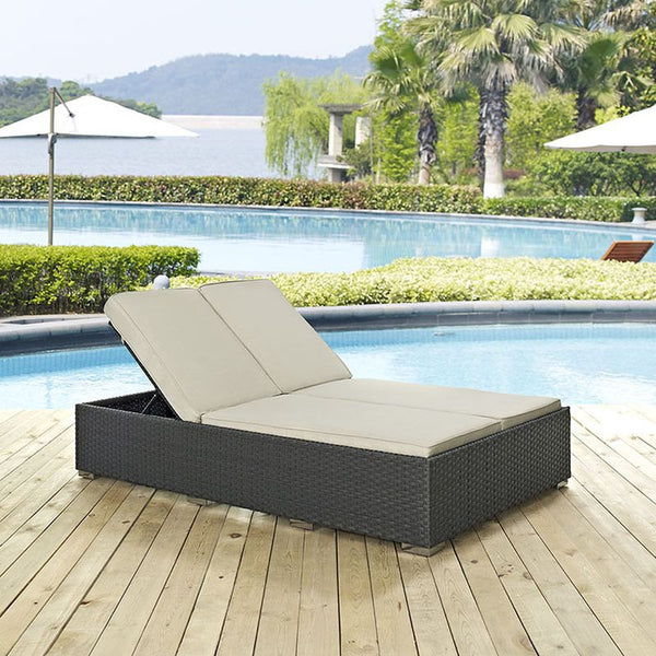 Sojourn Outdoor Patio Sunbrella® Double Chaise in Chocolate Beige