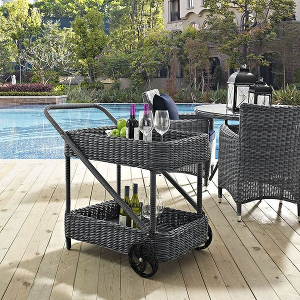 Summon Outdoor Patio Beverage Cart in Gray