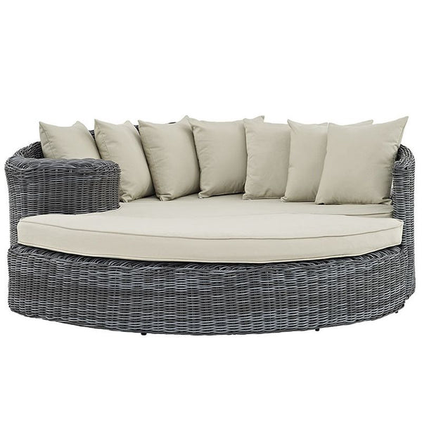 Summon Outdoor Patio Sunbrella® Daybed in Antique Canvas Beige
