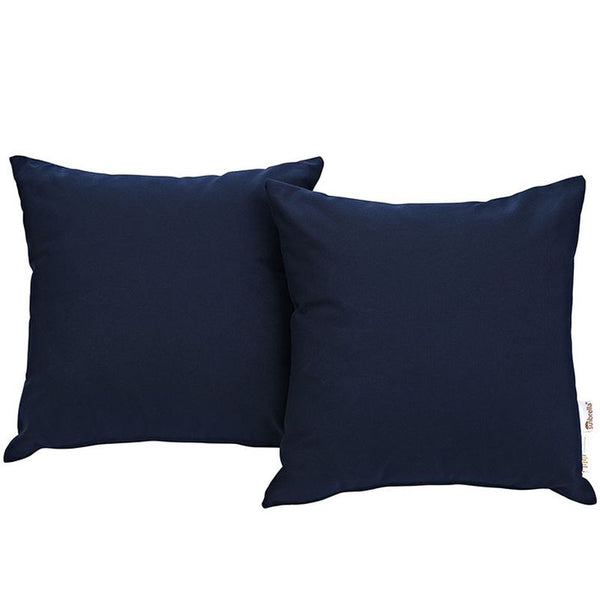 Summon 2 Piece Outdoor Patio Pillow Set in Navy