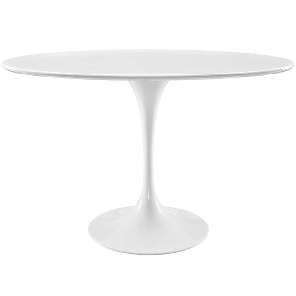 Lippa 48" Oval-Shaped Wood Top Dining Table in White