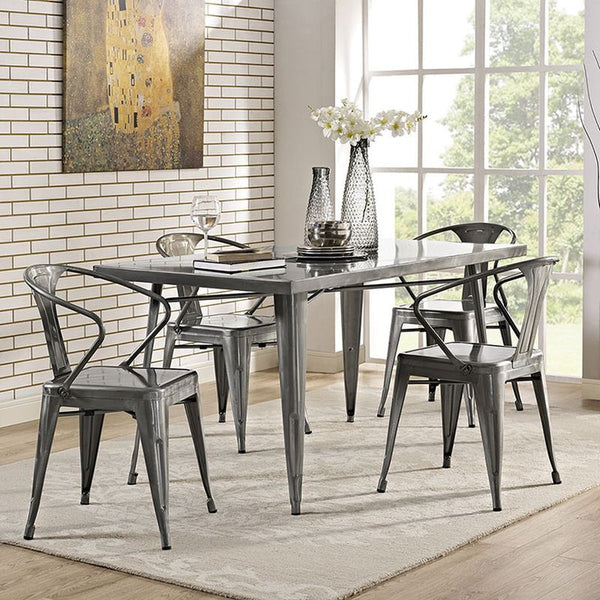 Alacrity Metal Dining Table in Gunmetal