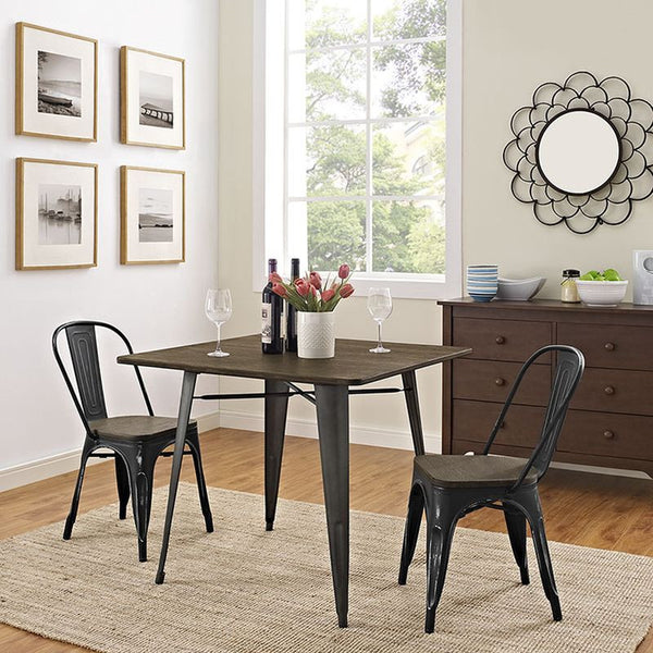 Alacrity 36" Square Wood Dining Table in Brown