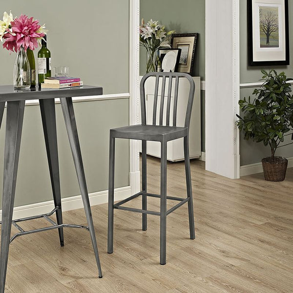 Clink Metal Bar Stool in Silver
