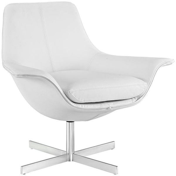 Release Bonded Leather Lounge Chair in White