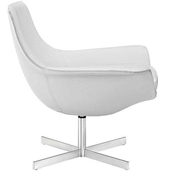 Release Bonded Leather Lounge Chair in White