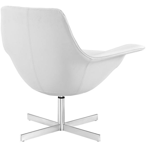 Release Bonded Leather Lounge Chair in White