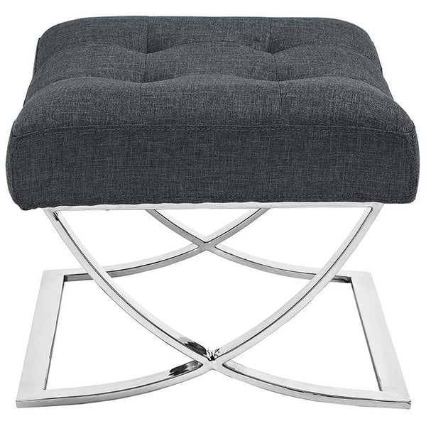 Slope Fabric Ottoman in Gray