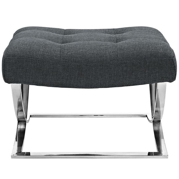 Slope Fabric Ottoman in Gray