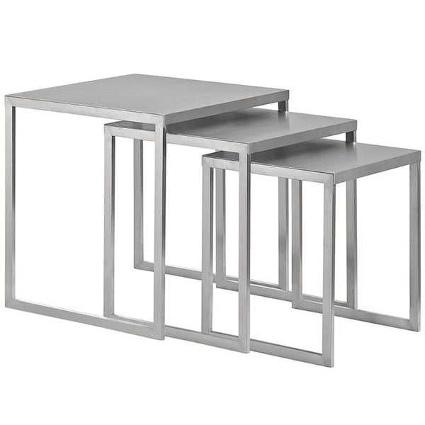 Rail Stainless Steel Nesting Table in Silver