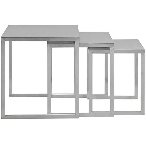 Rail Stainless Steel Nesting Table in Silver