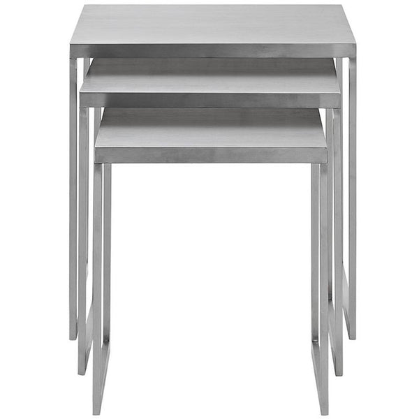 Rail Stainless Steel Nesting Table in Silver