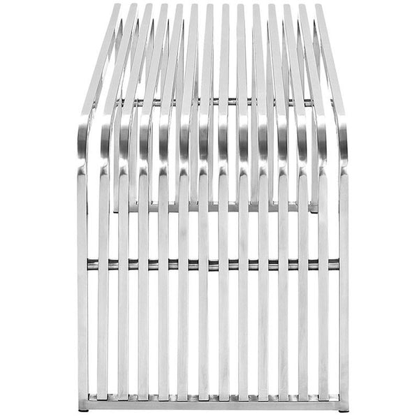Pipe Stainless Steel Bench in Silver