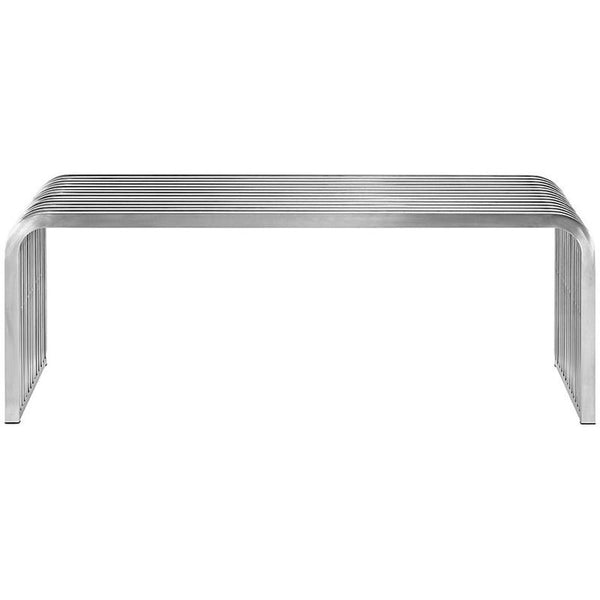 Pipe Stainless Steel Bench in Silver