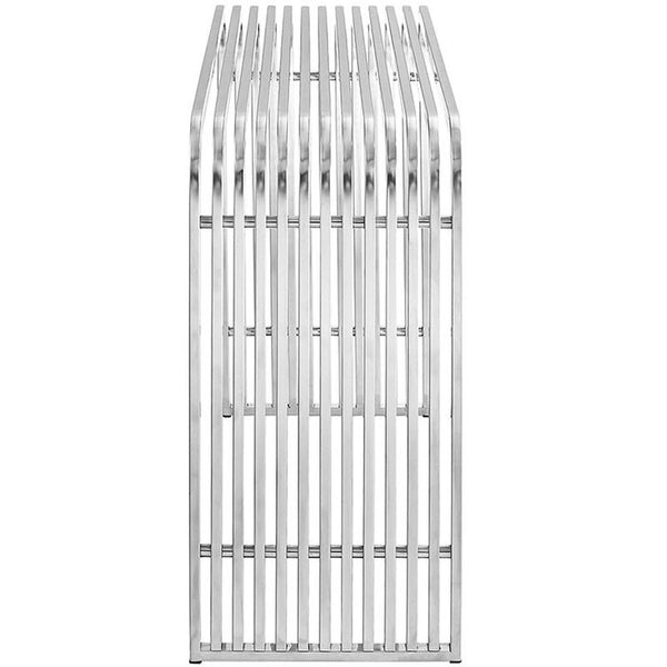 Pipe Stainless Steel Console Table in Silver