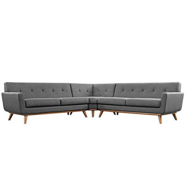 Engage L-Shaped Sectional Sofa in Gray