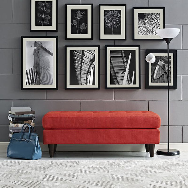 Empress Fabric Bench in Atomic Red