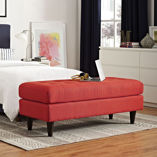 Empress Fabric Bench in Atomic Red