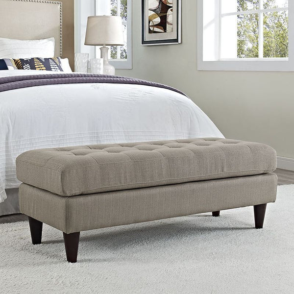 Empress Fabric Bench in Granite
