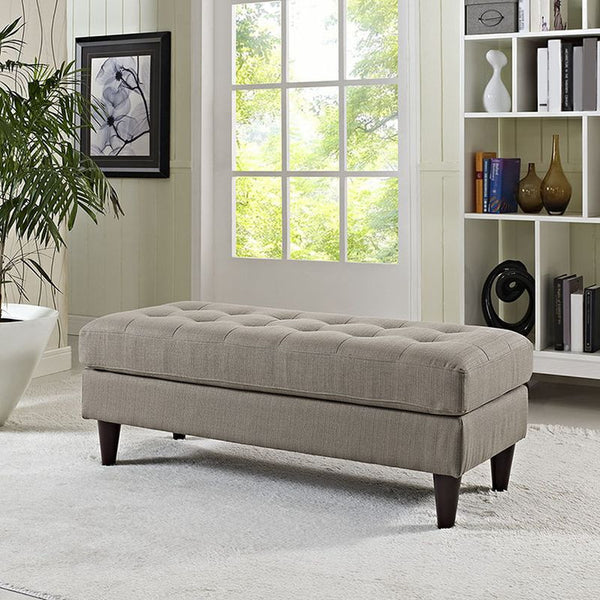 Empress Fabric Bench in Granite