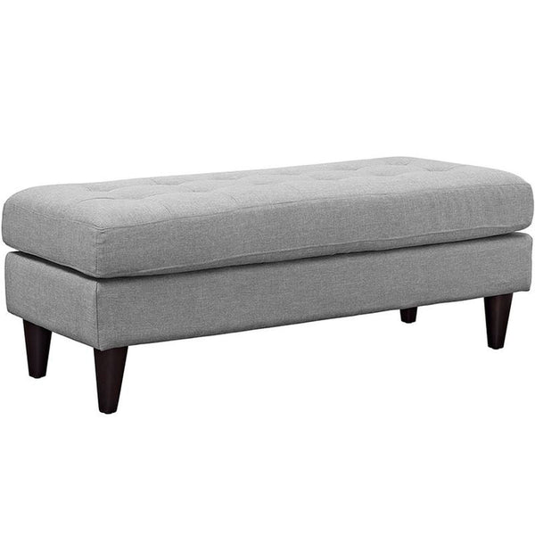 Empress Fabric Bench in Light Gray