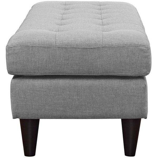 Empress Fabric Bench in Light Gray