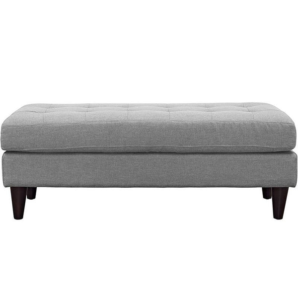 Empress Fabric Bench in Light Gray