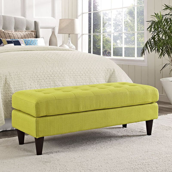 Empress Fabric Bench in Wheatgrass