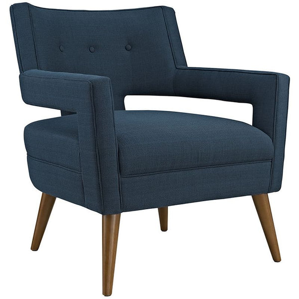 Sheer Fabric Armchair in Azure