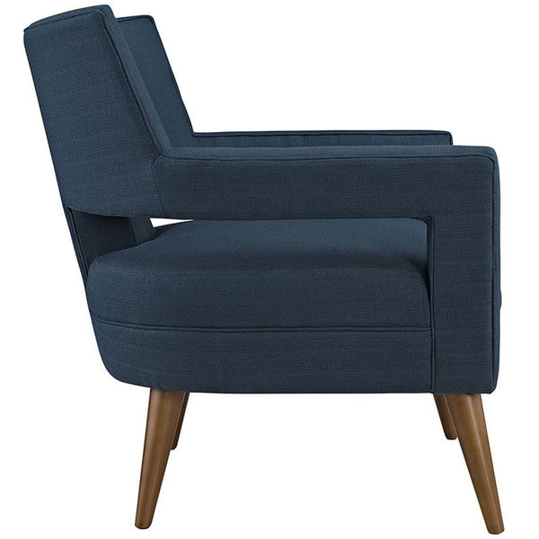 Sheer Fabric Armchair in Azure