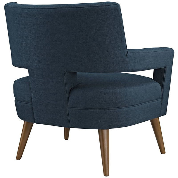 Sheer Fabric Armchair in Azure