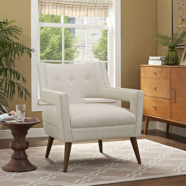 Sheer Fabric Armchair in Sand