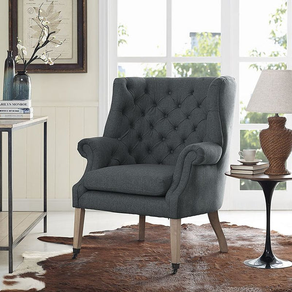 Chart Fabric Lounge Chair in Gray