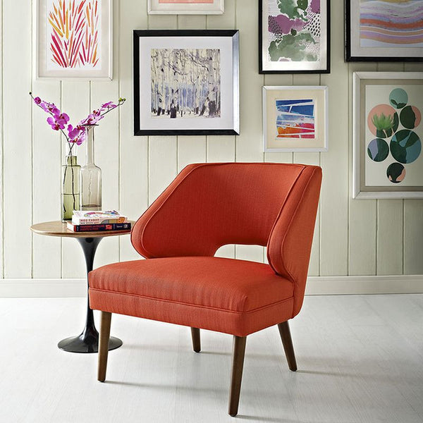 Dock Fabric Armchair in Atomic Red