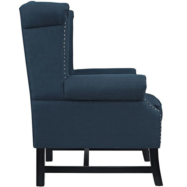 Steer Fabric Armchair in Azure