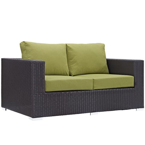Convene 8 Piece Outdoor Patio Sofa Set in Espresso Peridot