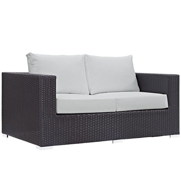 Convene 8 Piece Outdoor Patio Sofa Set in Espresso White