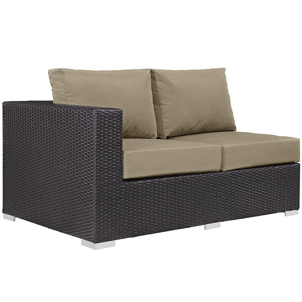 Convene 11 Piece Outdoor Patio Sectional Set in Espresso Mocha