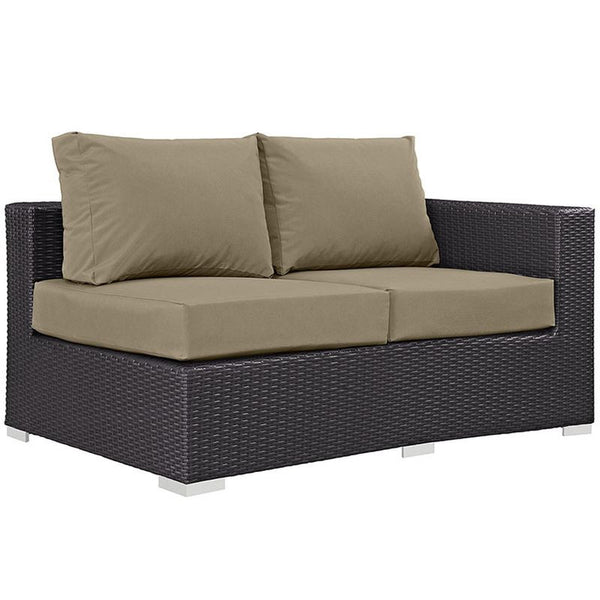 Convene 11 Piece Outdoor Patio Sectional Set in Espresso Mocha