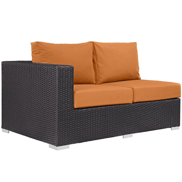 Convene 11 Piece Outdoor Patio Sectional Set in Espresso Orange