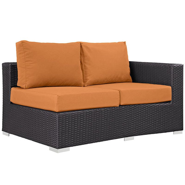 Convene 11 Piece Outdoor Patio Sectional Set in Espresso Orange