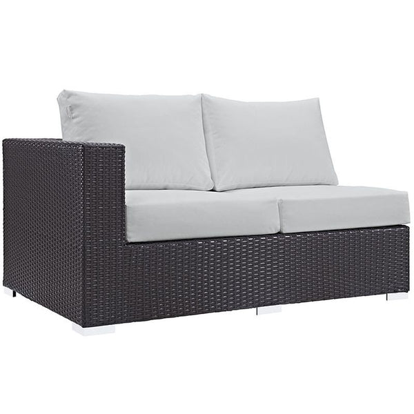 Convene 11 Piece Outdoor Patio Sectional Set in Espresso White