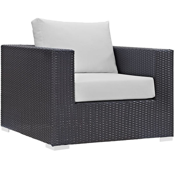 Convene 11 Piece Outdoor Patio Sectional Set in Espresso White
